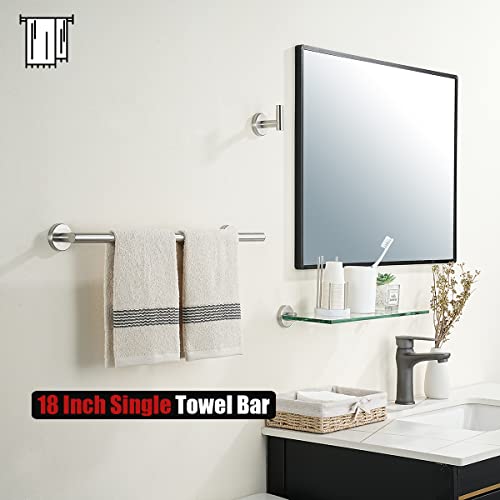 JQK Bath Towel Bar, 20.5 Inch 304 Stainless Steel Thicken 0.8mm Towel Rack Bathroom, Towel Holder Brushed Finished Wall Mount, Useable Length 18 Inch 2 Pack, TB110L18-BN-P2 - color: Brushed, size: 20.5 Inch (2 Pack)