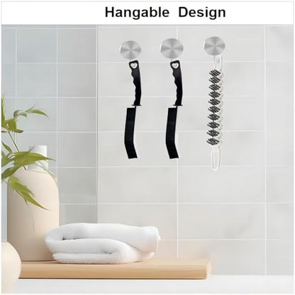 Crevice Cleaning Brush Hard Bristle Grout Brush Scrub Brush Toilet Brush Cleaning Tools Cleaning Supplies for Household Use Bathroom Kitchen 3 Pcs (Black&White) - color: Black&white