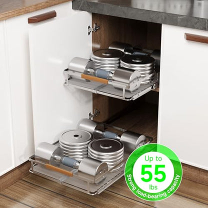 Expandable Pull-Out Cabinet Drawers, Slide-Out Shelves, Small 1 Pack | Smooth Slide-Out Access, Adjustable Fit, Pull-Out Organization, Small Cabinet Use, Space-Saving - size: S- (10.5"-16")W * 22.7"D