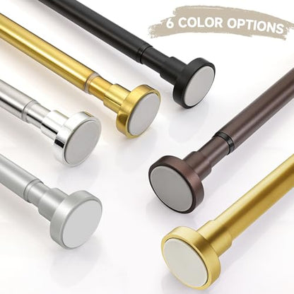 BRIOFOX Shower Curtain Rod Adjustable 18-64 Inch, Stainless Steel Spring Tension Shower Rod No Drilling Non Slip, Matte Black - color: Matte Black, size: 18-64 Inch