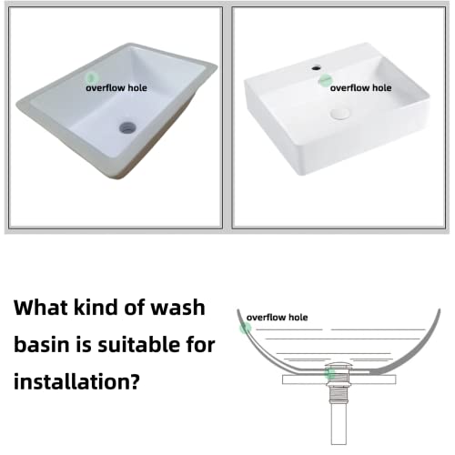 Universal Bathroom Sink Drain with Pop-Up,Overflow Hole,Ceramic White Cap & Stainless Steel Body - Easy to Install, Durable Copper Mesh Filter -Fits Standard Sink With Overflow White & Silver KINGWONG