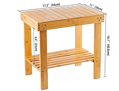 VaeFae Bamboo Shower Stool and Teak Bathtub Tray Bundle