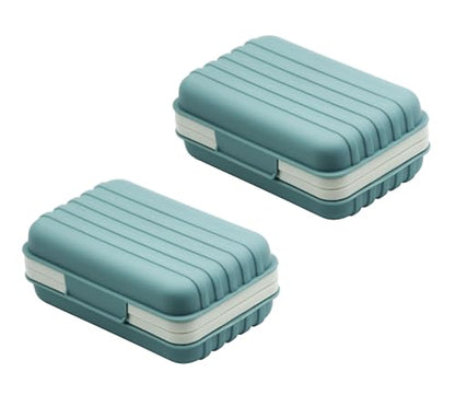 2 Pack Travel Soap Case Holder,Portable Soap Box with Draining Layer for Shower,Bathroom,Camping,Hiking,Gym - color: 2 Pack Travel Soap Case