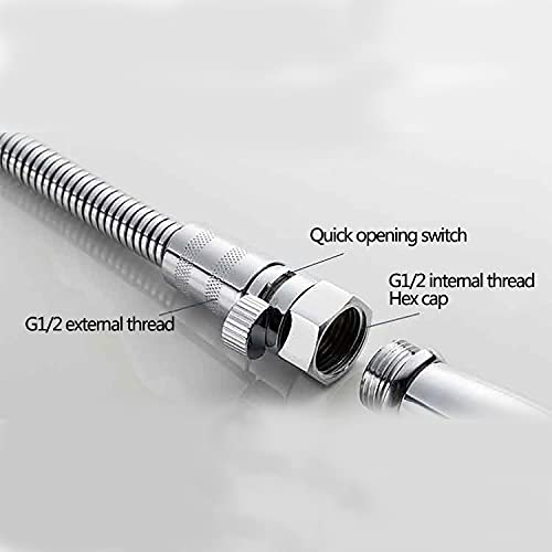Shower Arm Holder for Handheld Shower Head, Adjustable Mount Bracket, G 1/2 3-Way Shower Arm Adapter with Swivel Ball,Universal Mount,Water stop valve - color: Water stop valve