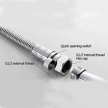 Shower Arm Holder for Handheld Shower Head, Adjustable Mount Bracket, G 1/2 3-Way Shower Arm Adapter with Swivel Ball,Universal Mount,Water stop valve - color: Water stop valve