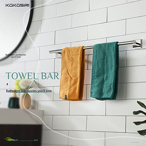 KOKOSIRI Single Towel Bar Bathroom Towel Holder for Bath Kitchen 20 Inch Necklace Holder Wall Mounted Chrome Stainless Steel B4005CH-L20 - color: Polished Chrome, size: 20-Inch