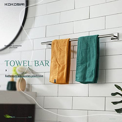 KOKOSIRI Bath Towel Bar Bathroom Towel Holder for Toilet Kitchen 24 Inch Necklace Holder Chrome Stainless Steel B4005CH-L24 - color: Polished Chrome, size: 24-Inch