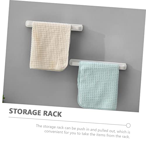 VALICLUD 2pcs Wall-Mounted Sliding Storage Rack Over Door Towel Rack Modern Bathroom Towel Holder Material Space-Saving White