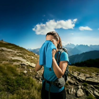 S Size Camping Towel Microfiber Quick Dry Lightweight for Men Women Travel Face Hand Neck Arm Hiking Riding Running Tennis Gym Fitness Sweat Towels(Blue, 2 Pack S) - color: Blue, size: 2 Pack S