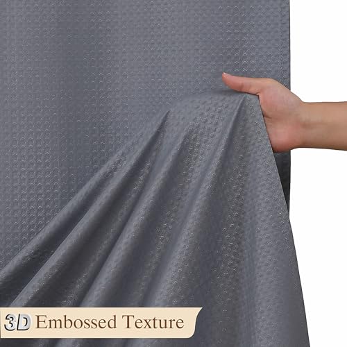 Aiyufeng Waterproof Fabric Shower Curtains for Bathroom，Dot Like Embossed Textured Soft Polyester Cloth Stall Shower Curtain，Hotel Luxury Quality Machine Washable，36Wx72L，Grey - color: Grey, size: 36"W x 72"L (Pack of 1)