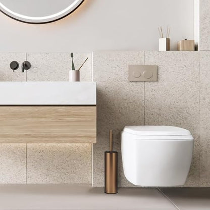 BGL Rose Gold Toilet Brush and Holder,Stainless Steel Toilet Brushes for Bathroom with Holder - color: Rose Gold