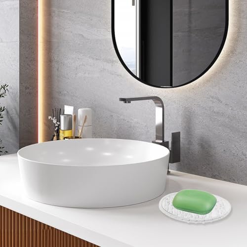 2 Pcs Plastic Soap Holder, Soap Dish Bar Saver Tray with Holes | Self-Draining, Soaps Dish Sponge Tray, for Kitchen Bathroom Shower Counter, Clear