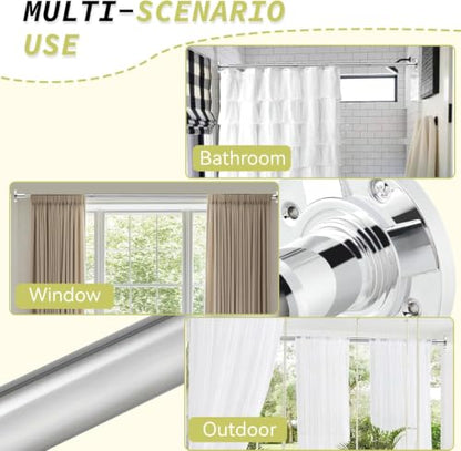 Shower Curtain Rod 31-88 In Adjustable Pole Heavy Duty Silver Tension Rods Spring Drilling and No Drilling Shower Rod for Bathroom Window Anti-Slip Never Rust - color: Silver, size: 31-88"