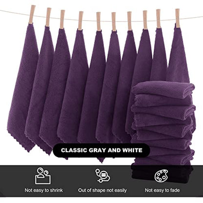 MOONQUEEN Microfiber Facial Cloths Fast Drying Washcloth 12 Pack - Premium Soft Makeup Remover Cloths - Grape Purple - color: Grape Purple, size: 12x12 Inch (Pack of 12)