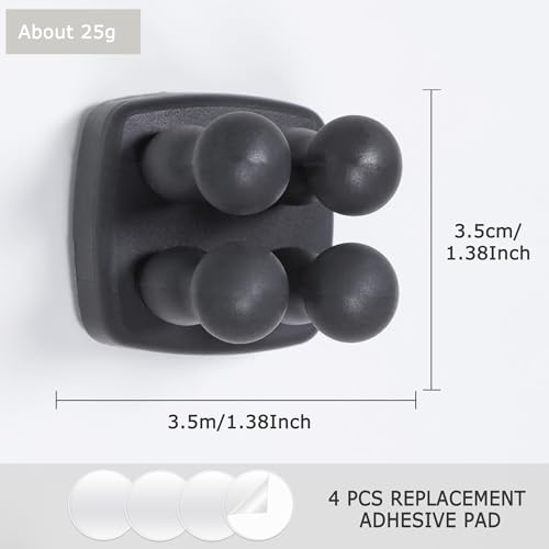 Silicone Toothbrush Holder Multi-Function Hook Waterproof self Adhesive Single Toothbrush Hook Plug Holder for Wall for Hanging Bathroom Kitchen Living Room Office (Square-Black) - color: Square-black