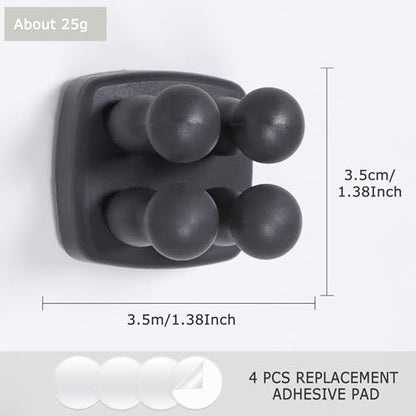Silicone Toothbrush Holder Multi-Function Hook Waterproof self Adhesive Single Toothbrush Hook Plug Holder for Wall for Hanging Bathroom Kitchen Living Room Office (Square-Black) - color: Square-black