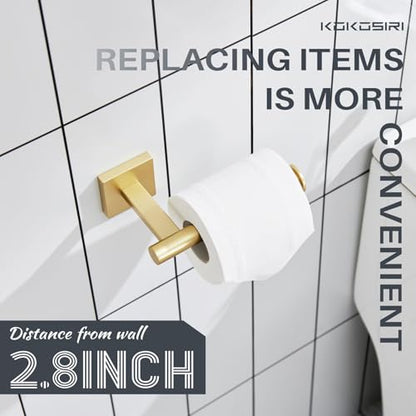KOKOSIRI Toilet Paper Holder Tissue Paper Dispenser for Bathroom Toilet Roll Holder Wall Mounted, Brushed Gold Stainless Steel B2008BG - color: Brushed Gold, size: Vertical