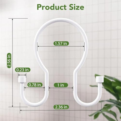 Goowin 24 Pack Shower Curtain Hooks, Simple Shower Curtain Rings, Sturdy Shower Curtain Hangers, Double Hook Shower Curtain Hooks, Smooth Gliding Metal Shower Hooks for Shower Curtain, White - color: White, size: 24 Pack