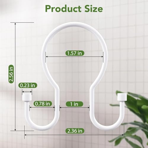 24 Pack Shower Curtain Hooks, Simple Shower Curtain Rings, Sturdy Shower Curtain Hangers, Double Hook Shower Curtain Hooks, Smooth Gliding Metal Shower Hooks for Shower Curtain, White - color: White, size: 24 Pack