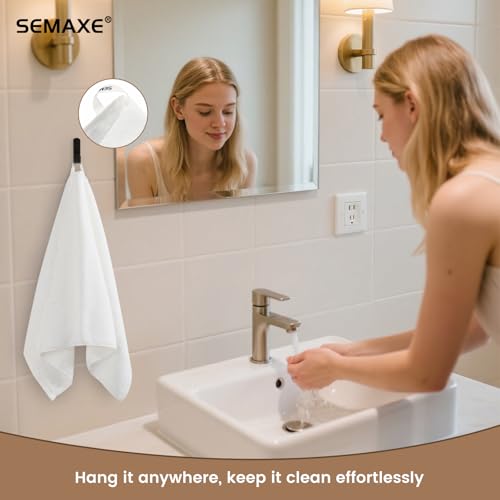 4-Pack White Cotton Hand Towels for Bathroom with Hanging Loops | Sink-side towels for drying hands and face, ideal for bathrooms, guest baths, powder rooms, OEKO-TEX certified, easy care - color: A03: White