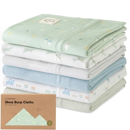 Organic Burp Cloths Baby Boy, Girl, 6-Pack Large Burping Cloths (Vessels) | 100% Cotton Burp Clothes for Babies, Newborns Spit Up Rags, Super Soft, Absorbent Towels, Gender Neutral, Machine Washable - color: Vessels, style: Shea
