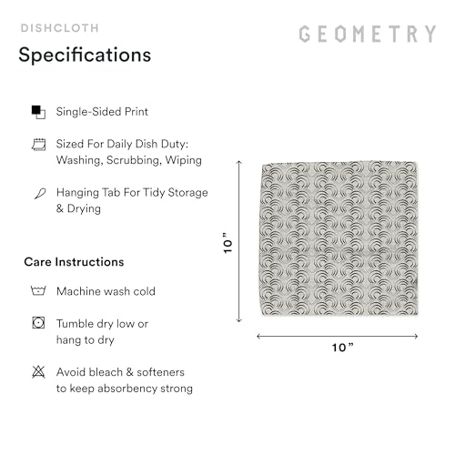 GEOMETRY Kitchen Dish Cloths - Quick Dry Dishcloths for Kitchen - Premium Dish Rags with Geoweave - 3-Pieces Night Reeds - color: All Lined Up, style: Dishcloth