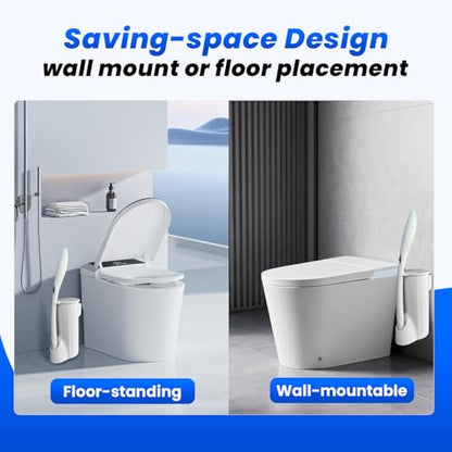 2 Packs Toilet Caddy Wand Holder (Holder Only, No Wand), Disposable Brush Kit, Stand Toilet Cleaning Starter Kit, Wall Mounted Storage Caddy. - color: Pearl White