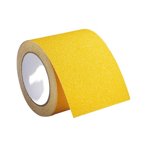 PVC Antislip Floor Tape Strips Roll with Adhesive Backing for Enhances Safety Stair Step Bathroom and Kitchen Waterproof - color: Yellow