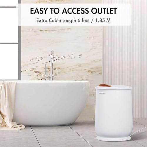 Towel Warmers Ultra Large Capacity Bucket Style 450W for Bathroom ETL FCC Certified Fits up to Two 40"x70" Towels, Blankets, Bathrobes with Auto Shut Off - color: White