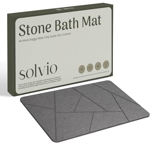 Quick Dry Shower Stone Bath Mat, Super Absorbent & Non-Slip 24 x 16 Inch Diatomaceous Earth Mat, Durable & Easy to Clean Diatomite Bath Mat for Bathroom Floor/Kitchen (River Silt) - color: River Silt