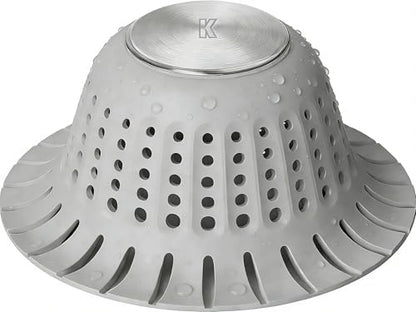 Hair Catcher Shower Drain,Bathtub Drain Hair Catcher, Covering Bathroom Sink Drain Strainer, Bathtub Protector for Pop-Up & Flat Bath Tub Drain Stoppers,Hair Trap for Shower Drain Effectively (Grey)