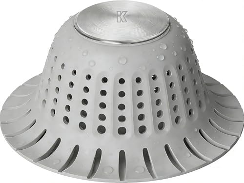Hair Catcher Shower Drain,Bathtub Drain Hair Catcher, Covering Bathroom Sink Drain Strainer, Bathtub Protector for Pop-Up & Flat Bath Tub Drain Stoppers,Hair Trap for Shower Drain Effectively (Grey)