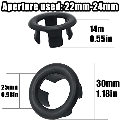 4 Pack Bathroom Basin Sink Round Hole Trim Overflow Cover Rings Hole Insert in Cap Hollow Ring Triangle for Hole Diameter Replacement Ceramic Pots for Home,Sink,Bathroom,Kitchen (Black) - color: 4 Pcs Black