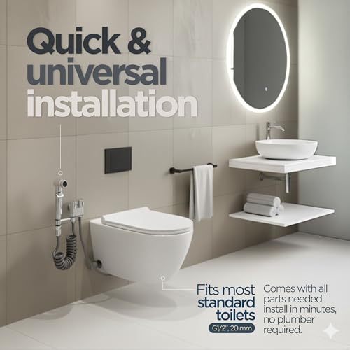Bidet Sprayer for Toilet | Handheld Bidet Shattaf Toilet Spray | Bathroom Baby Cloth Diaper Sprayer | Support Wall or Toilet Mount - color: Chrome