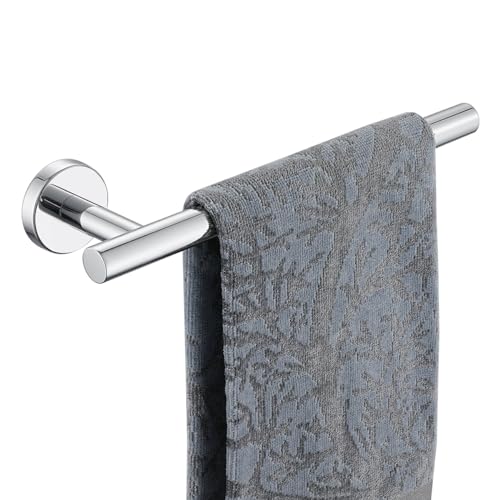 JQK Hand Towel Holder Towel Ring Chrome, 10 Inch Thicken 0.8mm 304 Stainless Steel Bathroom Hand Towel Bar, 9 Inch Useable Length Wall Mount Towel Rack Hanger, Polished Steel, THH110L9-CH - color: Polished Steel