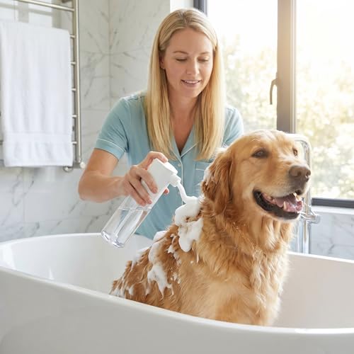 Rechargeable Automatic Foam Soap Dispenser Touchless Electric Foaming Maker Countertop Foam Dispenser for Bathroom Kitchen, Suitable for Shampoo, Body Wash, Facial Cleanser and Pet Bathing Foam Making