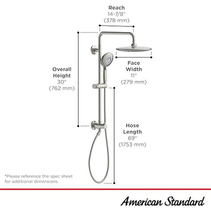 American Standard 24" Spectra Versa Shower System, Rain Head, Matte Black - color: Matte Black