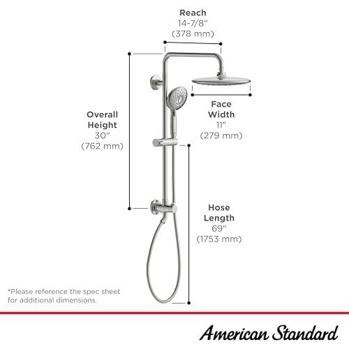 American Standard 24" Spectra Versa Shower System, Rain Head, Brushed Gold - color: Brushed Gold