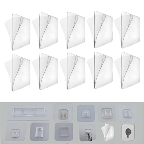 10 PCS Wall Mounted Replacement Sticky pads for Kitchen Bathroom Shower Caddy Organizer Rack Holder Nail Free Adhesive Hooks (Double-Sided Sticker) - color: Double-Sided Sticker