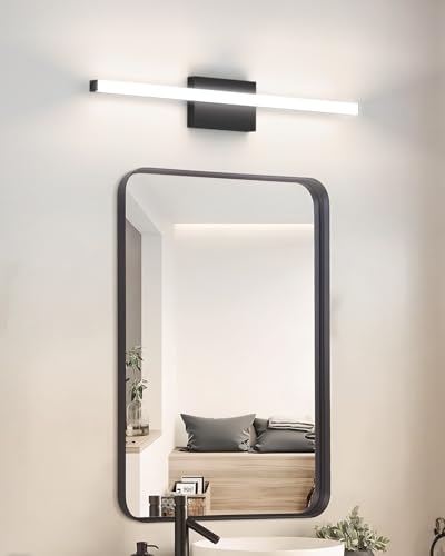Modern LED Bathroom Vanity Light Bar 30in, 28W 2400LM 5CCT Dimmable, Black Bathroom Light Fixture and Mirror Lighting-ETL Certified - size: 30IN-5CCT