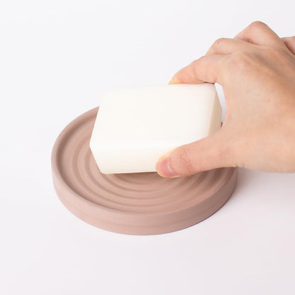 Home Bathroom Kitchen Use Diatomite Round Tray Ceramic Fast Dry Soap Holder (Brown) - color: Brown