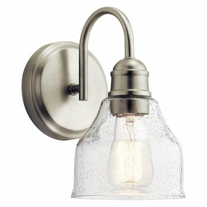 Kichler Avery 9.25" 1 Light Vanity Light with Clear Seeded Glass Brushed Nickel - color: Brushed Nickel, size: 1-Light