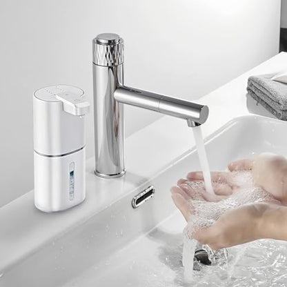 Tiiyee Automatic Foaming Soap Dispenser, 12.8oz/380ml Touchless Foam Dispenser USB Rechargeabled Wall Mounted Smart Dispensing 4 Gear Adjustable for Household Bathroom Kitchen Office Hands Free(Foam) - size: Foam