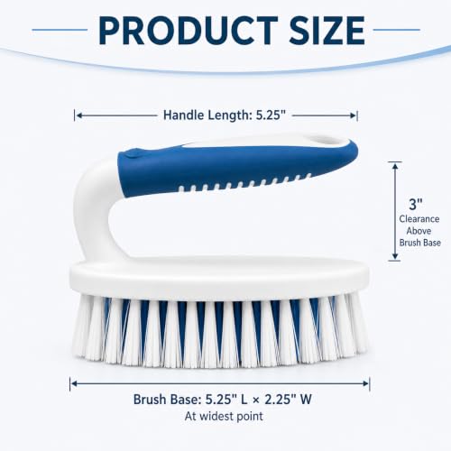 Scrub Brush, 2 Pack Household Cleaning Brushes with Stiff Bristles, Scrubbing Brush for Carpet, Shower, Bathtub, Kitchen, Pool Tile, Bathroom Scrubber | Heavy Duty Scrubbing Brush for Carpet, Shower, Bathtub, Kitchen, Pool Tile, Bathroom Scrubber - size: