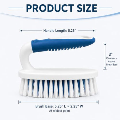 Scrub Brush, 2 Pack Household Cleaning Brushes with Stiff Bristles, Scrubbing Brush for Carpet, Shower, Bathtub, Kitchen, Pool Tile, Bathroom Scrubber | Heavy Duty Scrubbing Brush for Carpet, Shower, Bathtub, Kitchen, Pool Tile, Bathroom Scrubber - size: