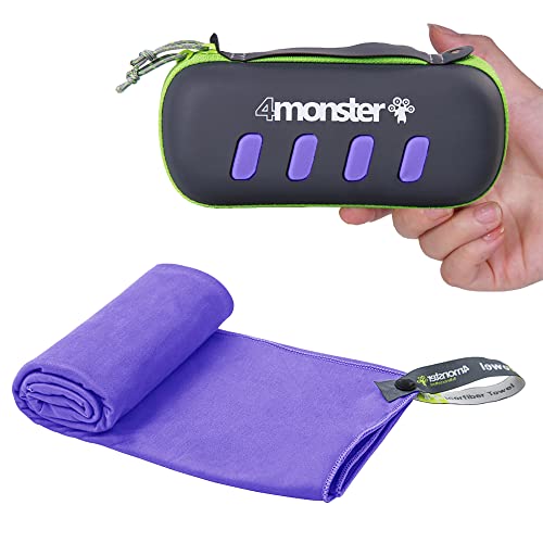 4Monster Camping Towel Super Absorbent-Quick Dry Microfiber Towel Ultra Compact & Soft-Travel Towel Lightweight for Backpacking,Hiking,Gym,Beach,Swimming,Yoga - color: Purple, size: 55.10" x 26.00"