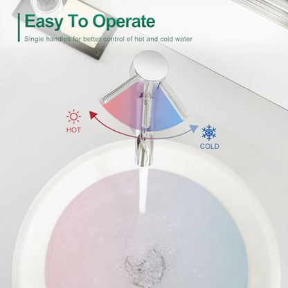 Bathroom Vessel Sink Faucet Modern Basin Mixer Tap Chrome Tall Body Single Handle One Hole Lavatory Faucet - color: T-Chrome, size: Tall