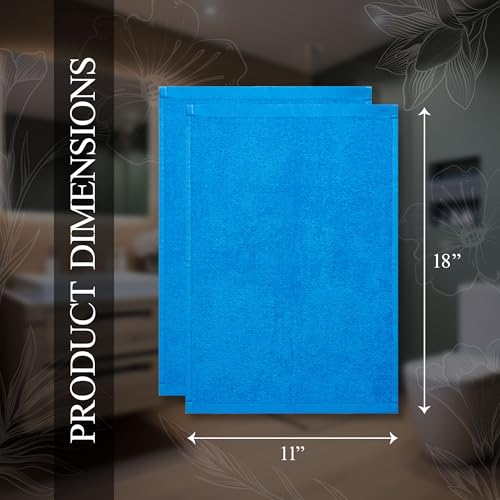 Fingertip Hand Towel | Absorbent |11x18 | Terry Velour Premium Washcloths, Bathroom use, 100% Cotton, Face, fingertip, Soft, Guest Towels (Pack of 4) (4, Turquoise) - color: Turquoise