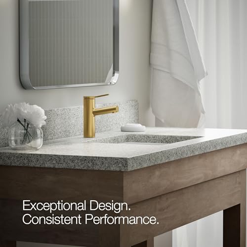 Kohler K-35048-4K-2MB Elate® Single-Handle Bathroom Sink Faucet, Bathroom Faucets,1.0 GPM, Vibrant Brushed Moderne Brass - color: Vibrant Brushed Moderne Brass, size: 1.0 GPM