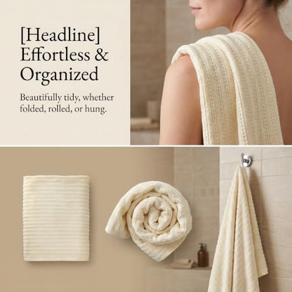 1 Pack Cotton Waffle Bath Towels, Soft & Absorbent, Quick Dry and Lightweight Shower Towel for Gym, Travel, Beach, Pool, Spa 55" x 28" White - color: White